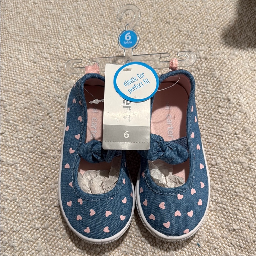 Carter's Blue and Pink Dress Shoes with Polka Dots